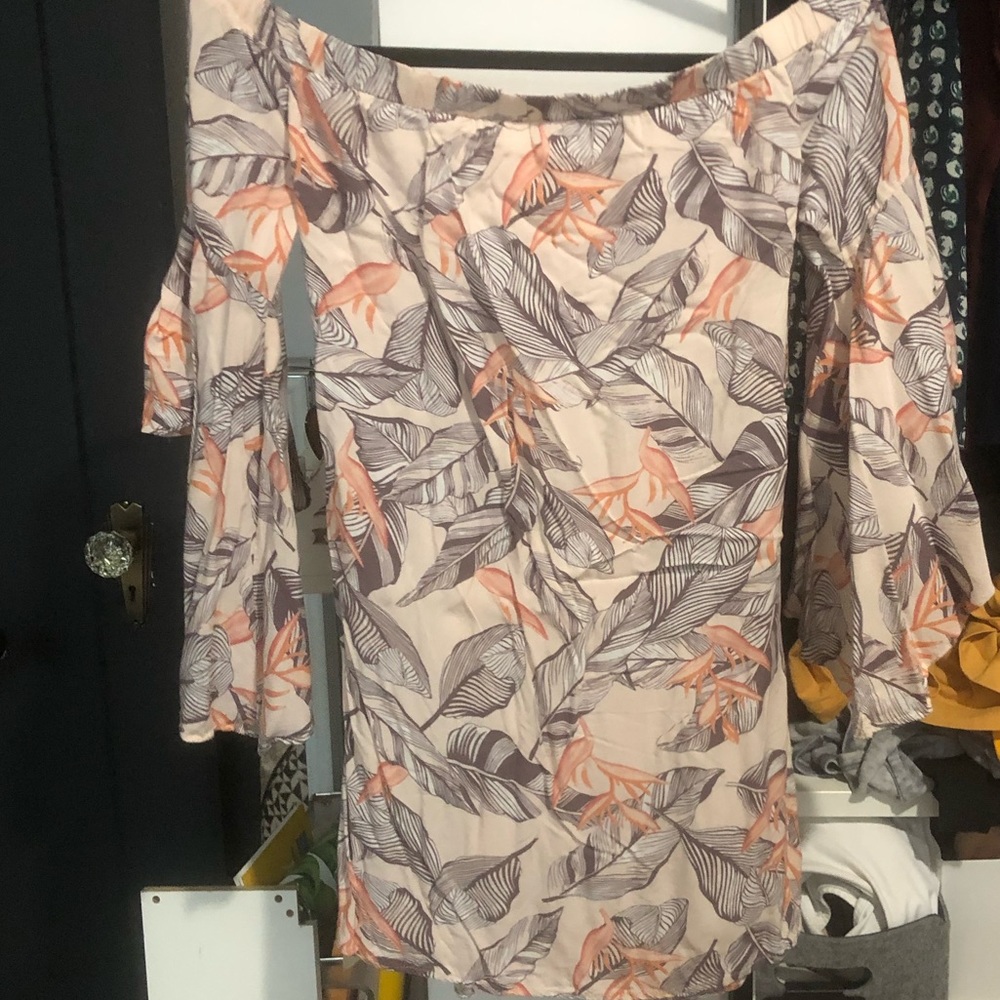 Tropical flowy mini dress